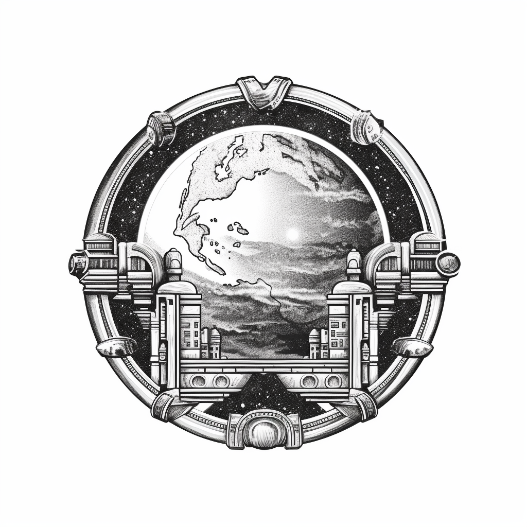 Logo of the Terra Heritage Guild, a planet within a circle