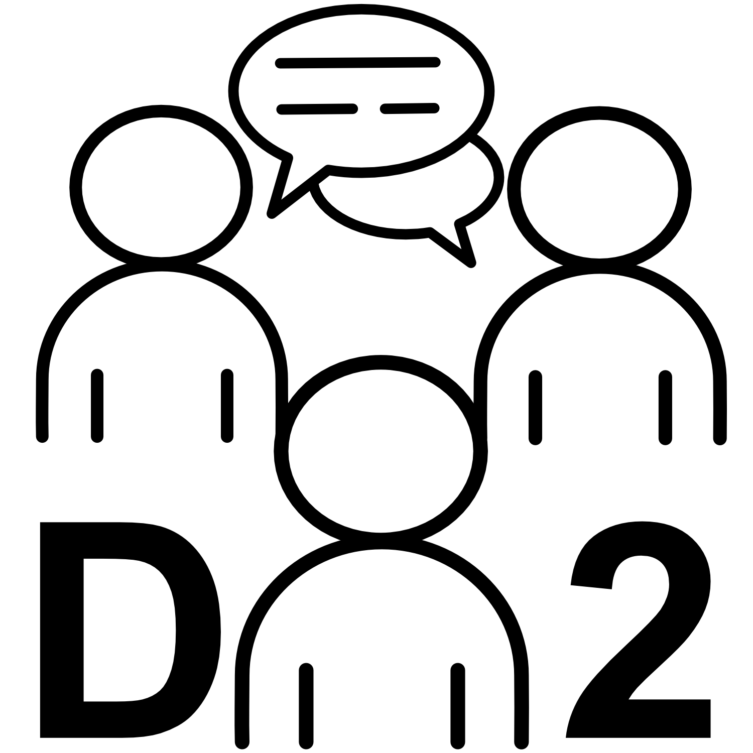 Symbol for the Debriefing Group 2. A Group of people talking.